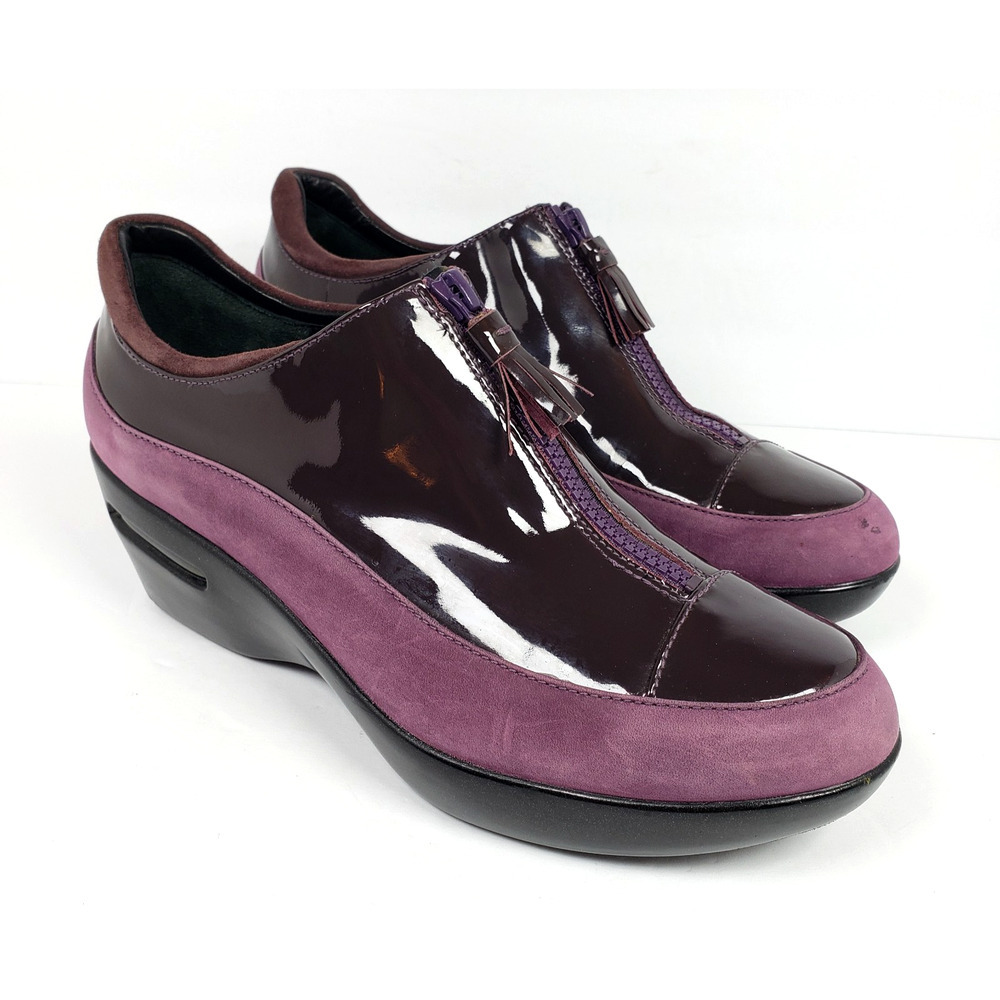 Cole Haan X Air Luna Womens Sz 8.5 Purple Patent Leather Waterproof Wedge Shoes